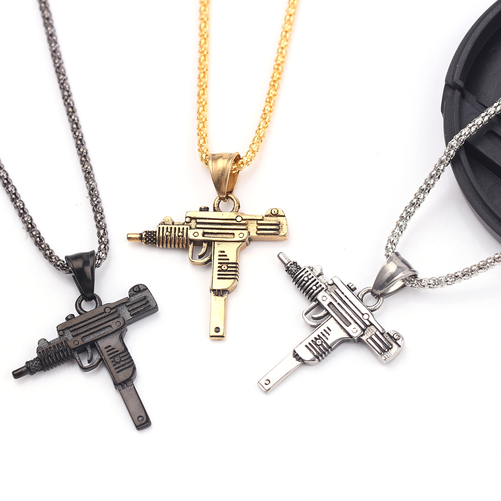 Jewelry Making Workshops - Punk Uzi pistool machinegeweer kettinghanger -