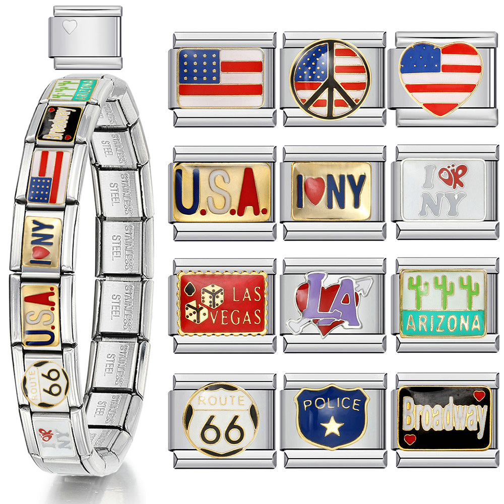 Jewelry Making New York - 1pc Y2K Italiaanse bedelarmband roestvrij staal
