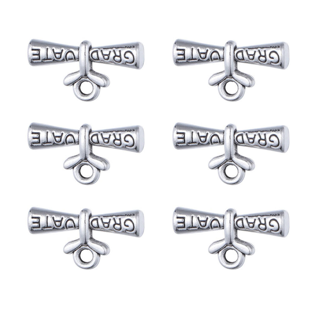 Jewelry Making Diploma - 20 stuks afstudeerhanger, mini diploma-vormige sleutelhanger,