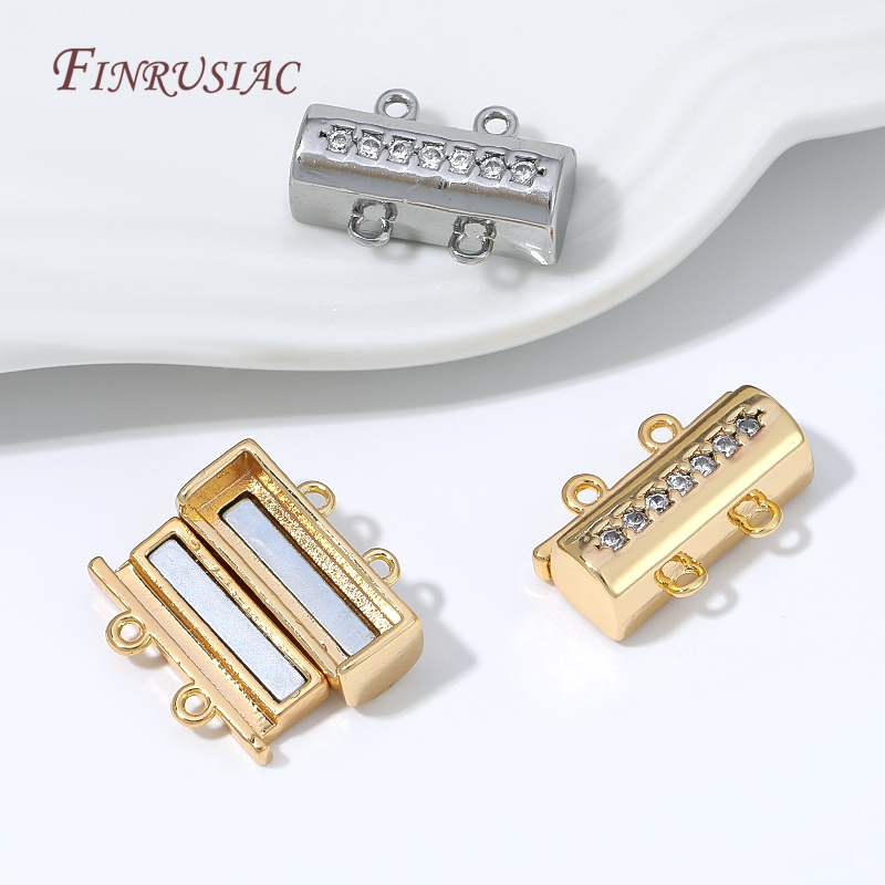 Jewelry Making Bead - Magnetische kettingsluiting 18K vergulde connector dubbele