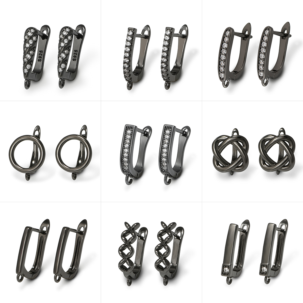 Jewelry Making Pins - YANASI 1 paar pistoolzwarte messing oorbellenhaken