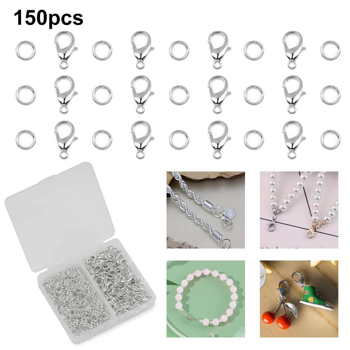 150 stks/doos Zilver Kleur Kre - Jump Ring Assorted recensie en prijs