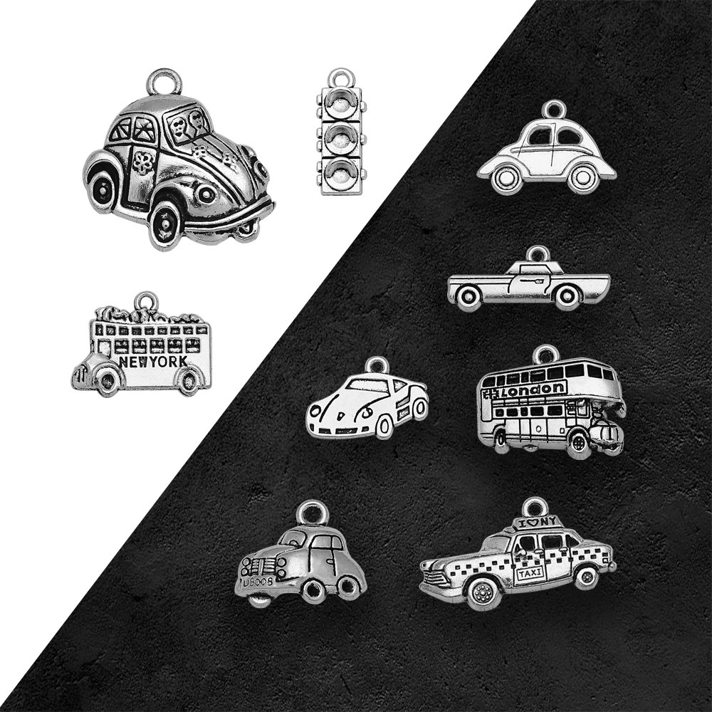 Verzilverd Taxi Bus Auto Reize - Jewelry Making New York recensie en prijs